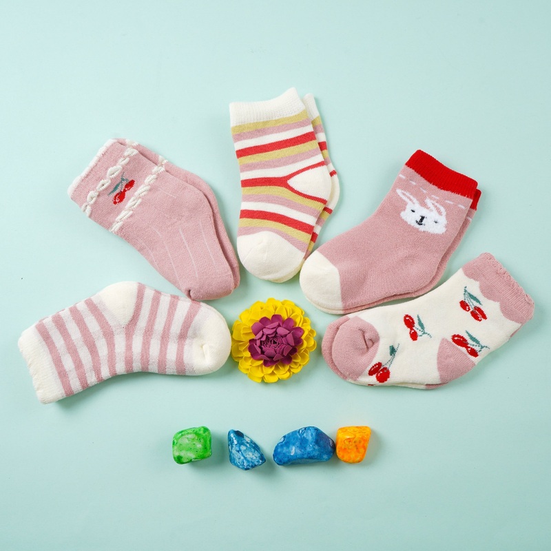Baby 5 Pairs Socks Set Multicolor (0-6 Months) - Sunshine