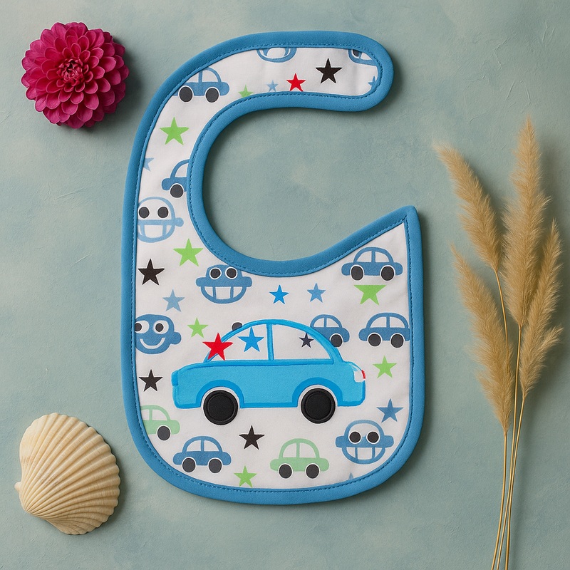 Baby Bib Cars Blue - Sunshine