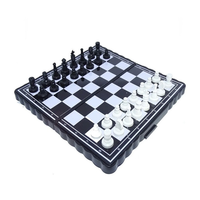 Chess Board 5x5 Magnetic Chessboard Game Set with Folding Travel Portable Case Travel Chessgame Premium Classic Black & Ivory Color Pieces Prefect Gift for Kids and Adults |1 Pcs|