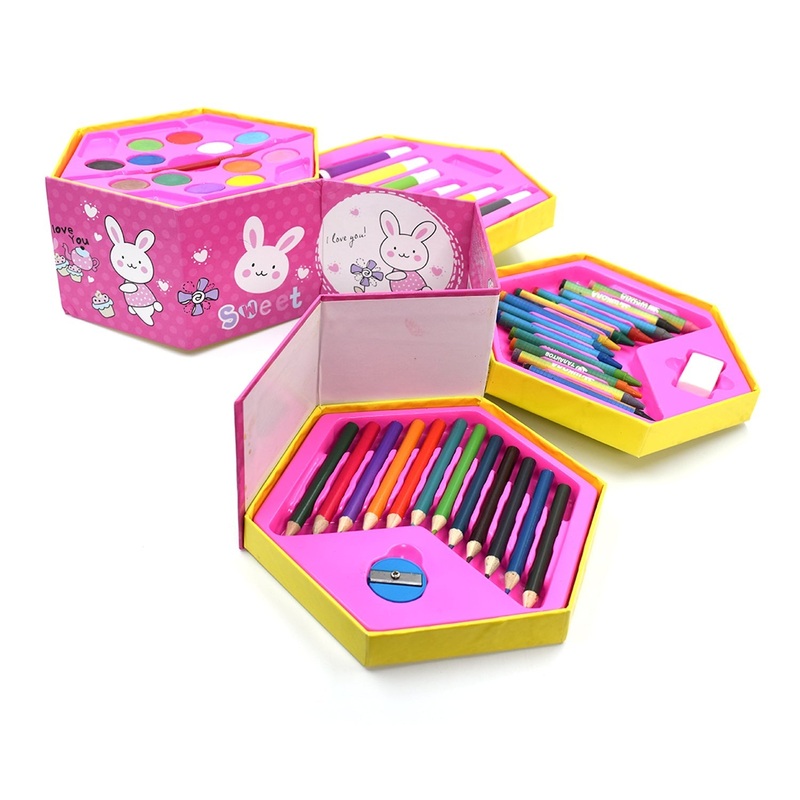 Colouring Combo Colors Box Color Pencil,Crayons, Water Color, Sketch Pens Set of 46