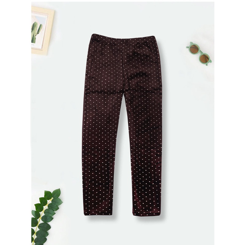 Girls Polyester Tights Polka Dots Brown - Sunshine