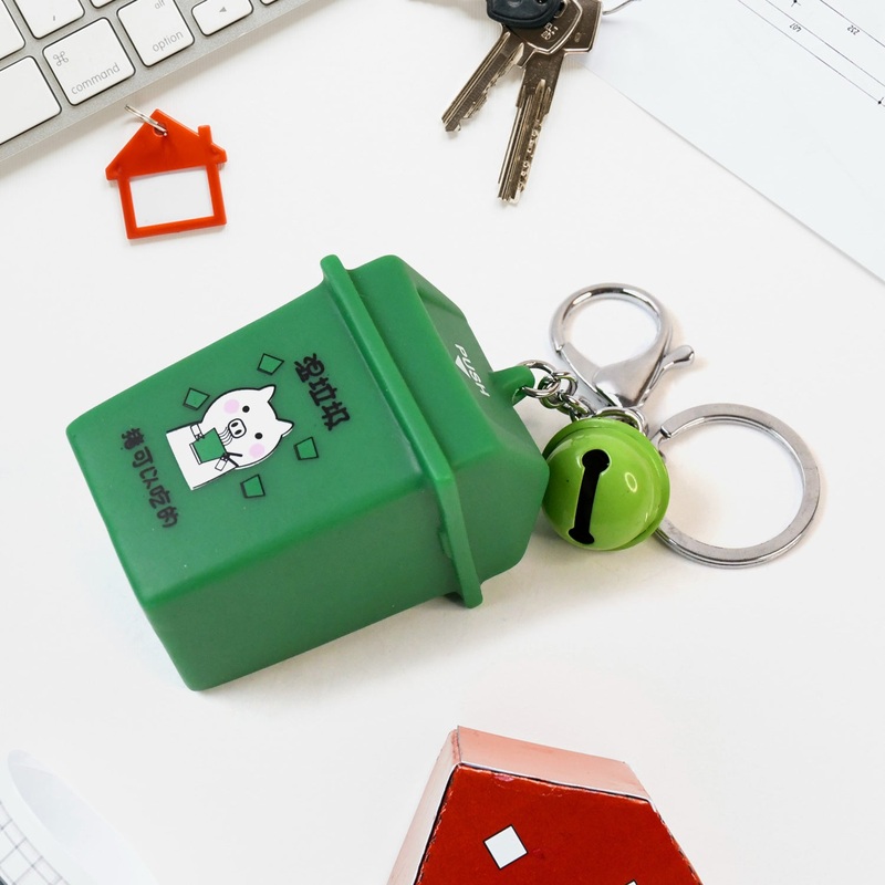 Trash Can Keychain Recycle Can Keyring Novelty Keychain Garbage Classification keyholder for and Adults