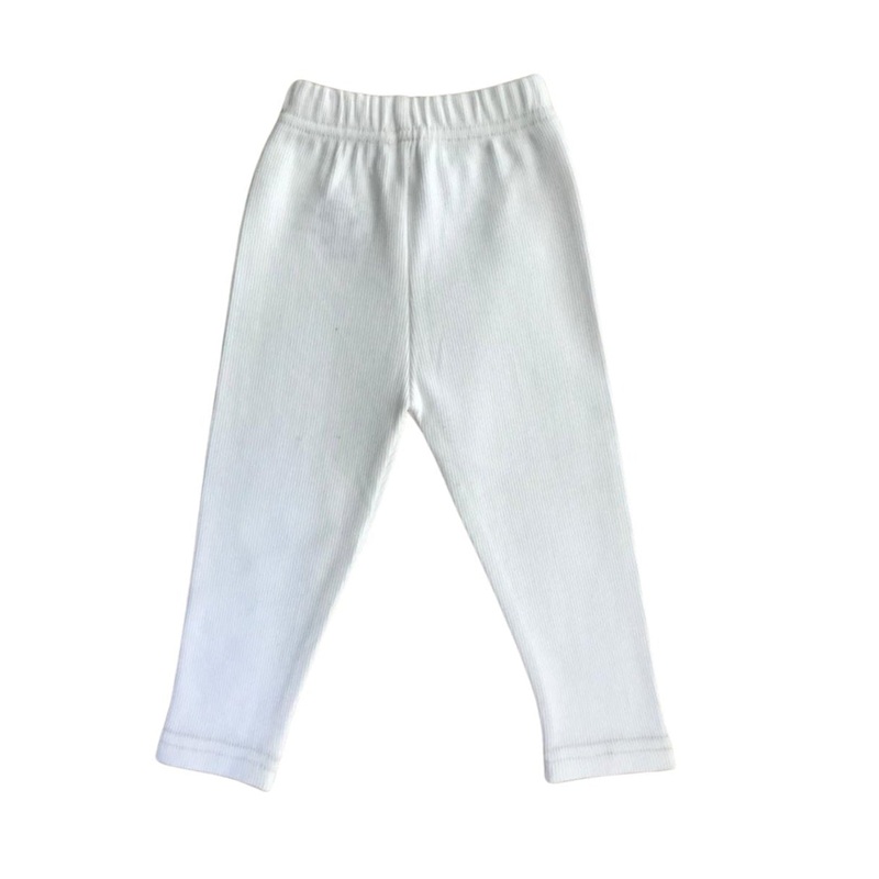 The Nest White Ribbed Leggings