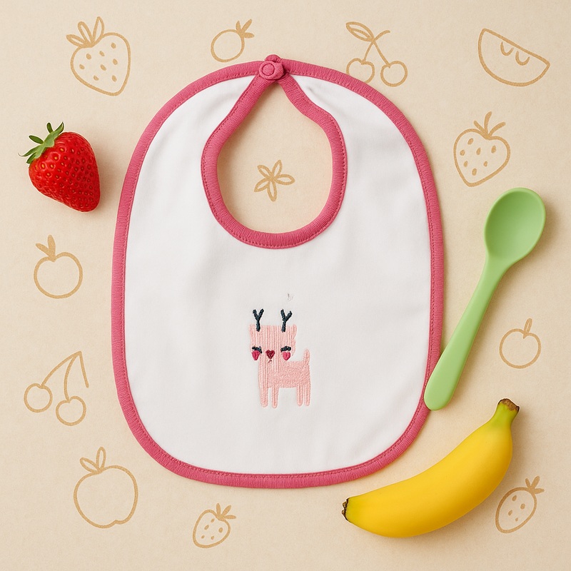 The Nest Pink Bordered Bib